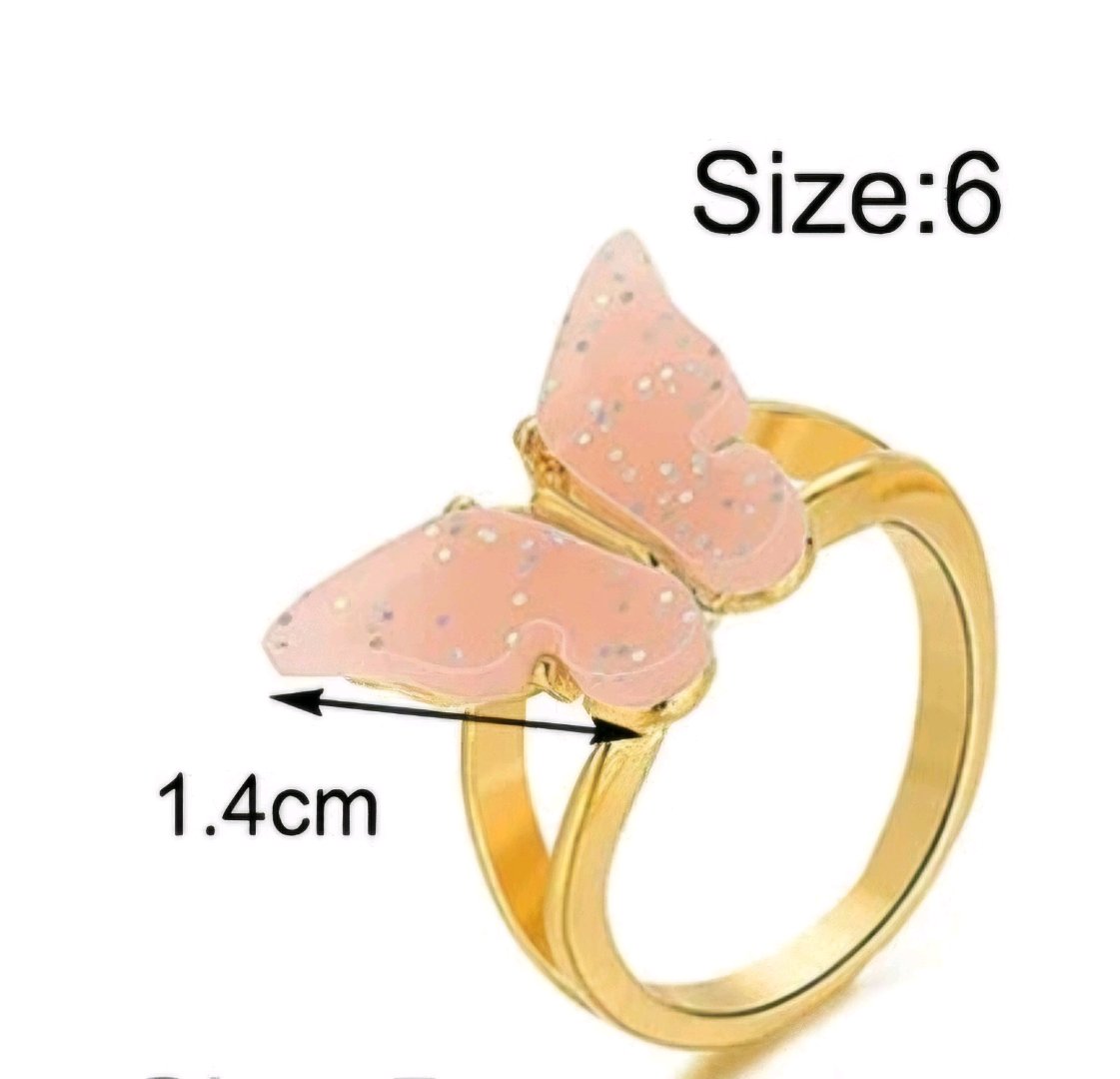 Gold Plated Butterfly Stackable Rings For Women image 2