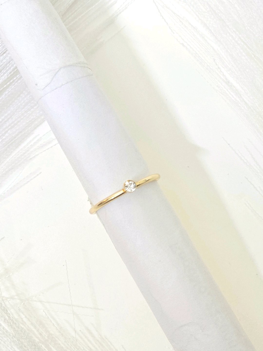 Golden White Stone ring alternate