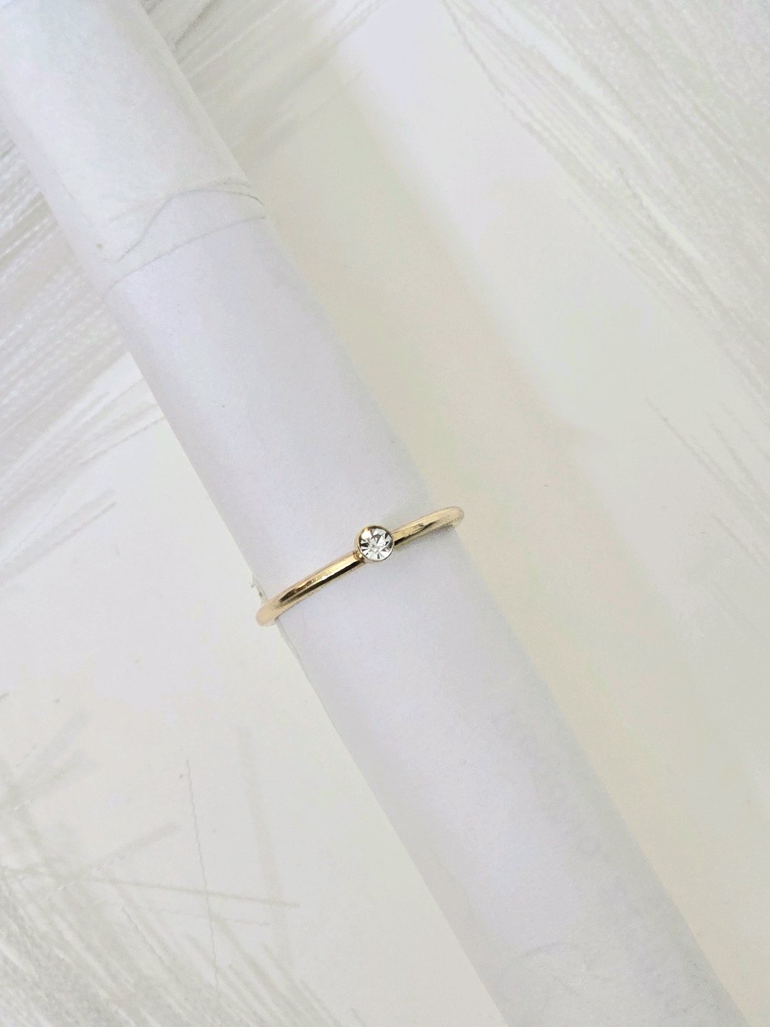 Golden White Stone ring thumbnail 3