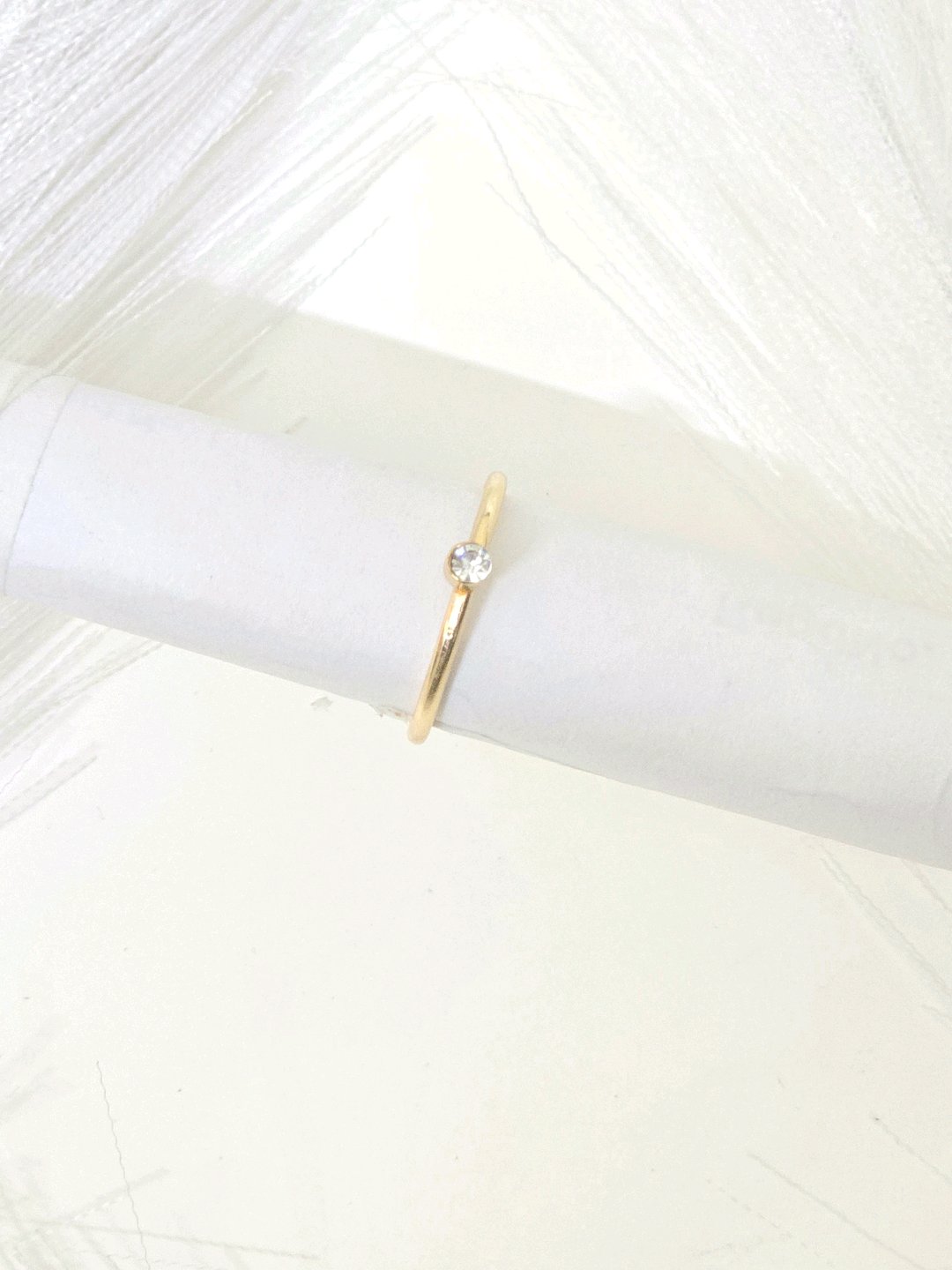 Golden White Stone ring thumbnail 4