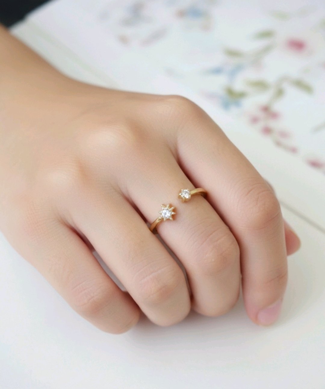 Dual Star Crystal Ring image 2