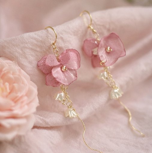 Blush Petal Drop Earrings