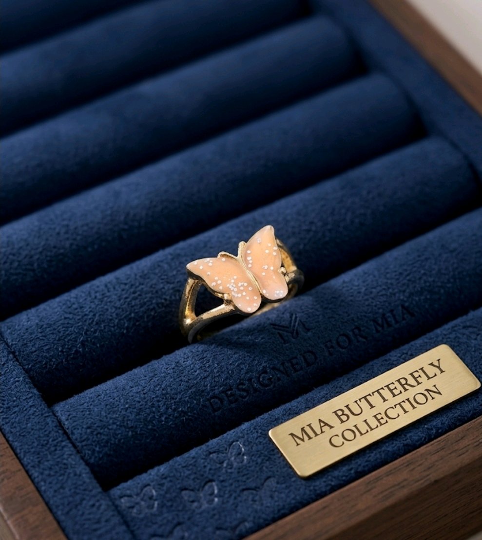 Gold Plated Butterfly Stackable Rings For Women image 3