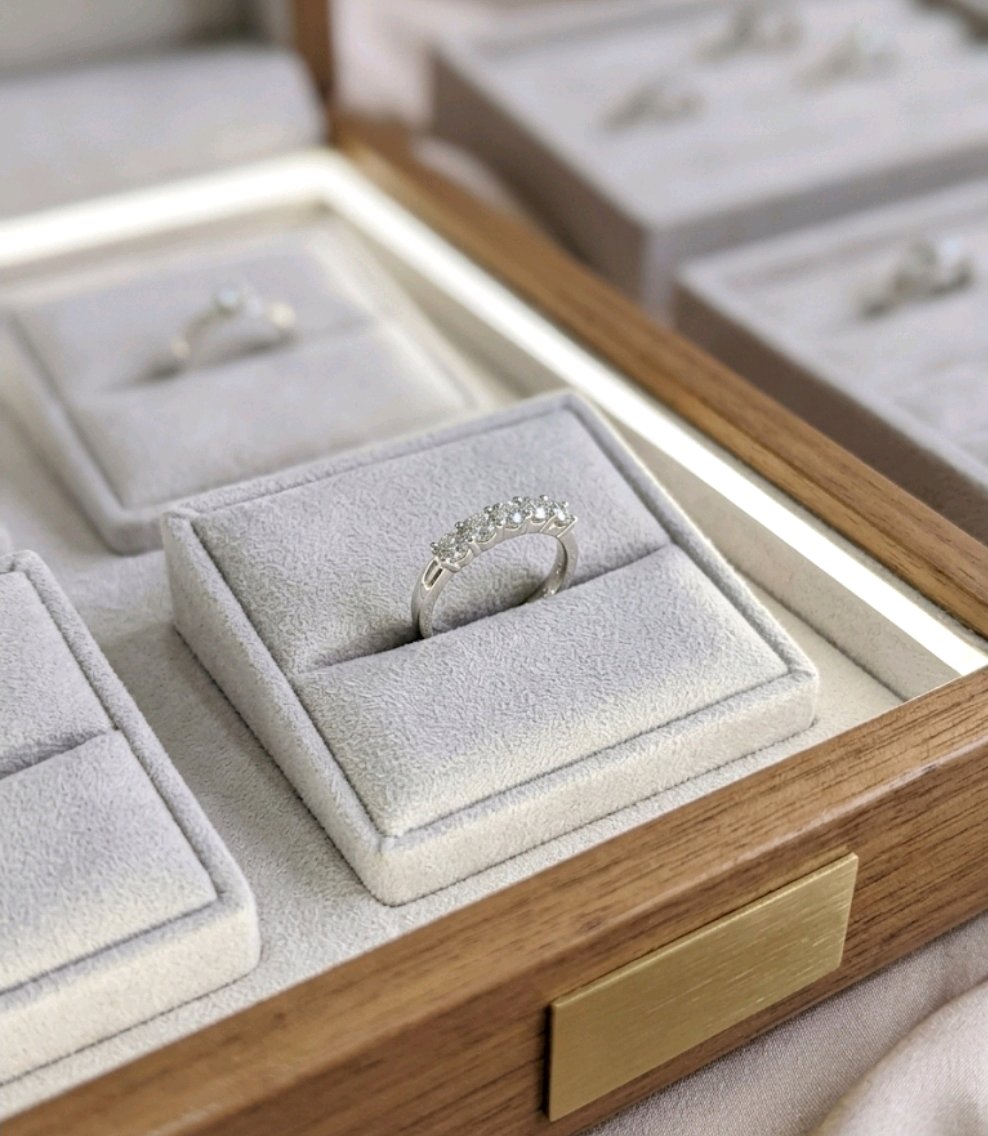 Stone Studded Silver Plated Stackable Rings