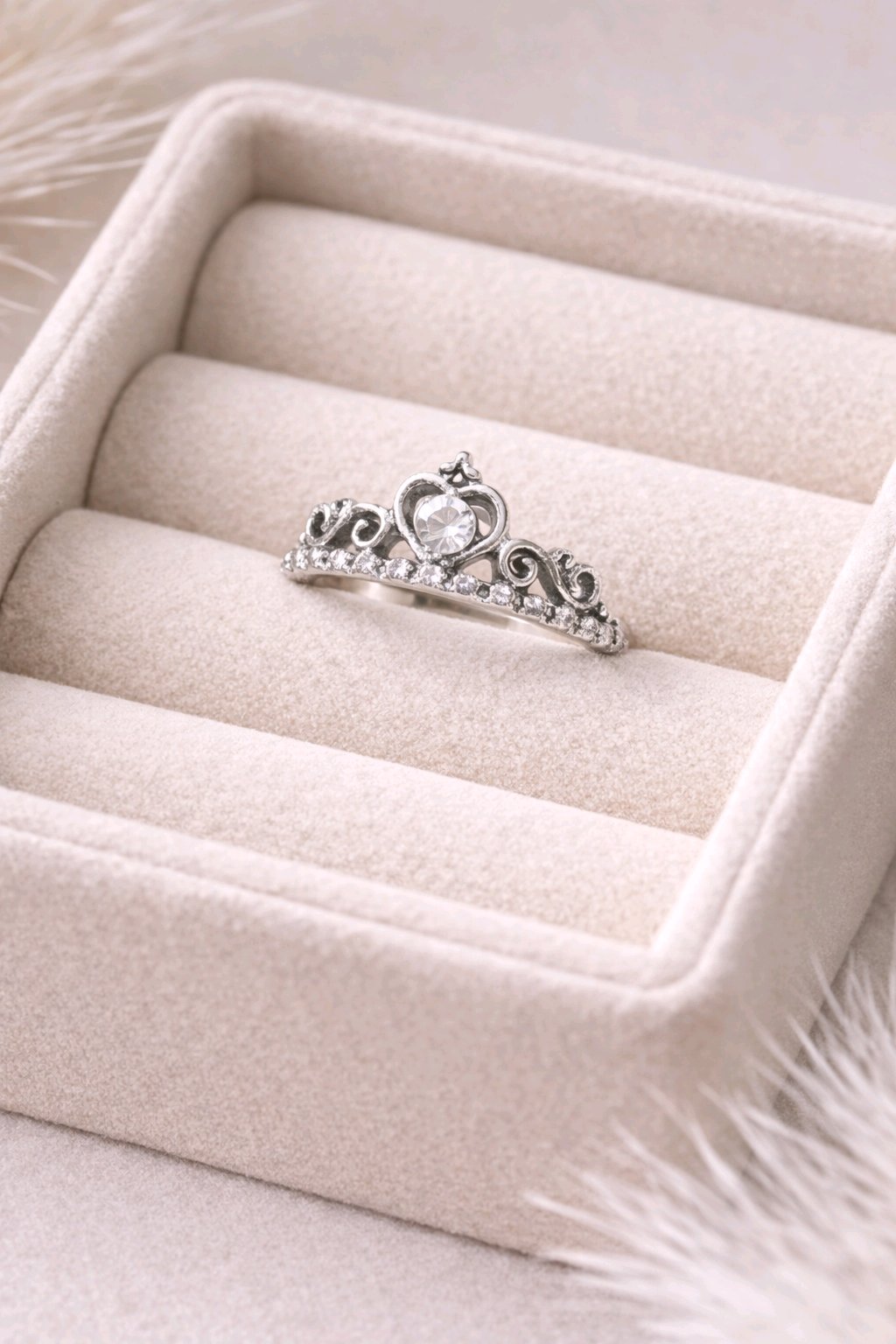 Beautiful Silver Plated Stackable Crown Shaped Rings For Women and Girls image 2