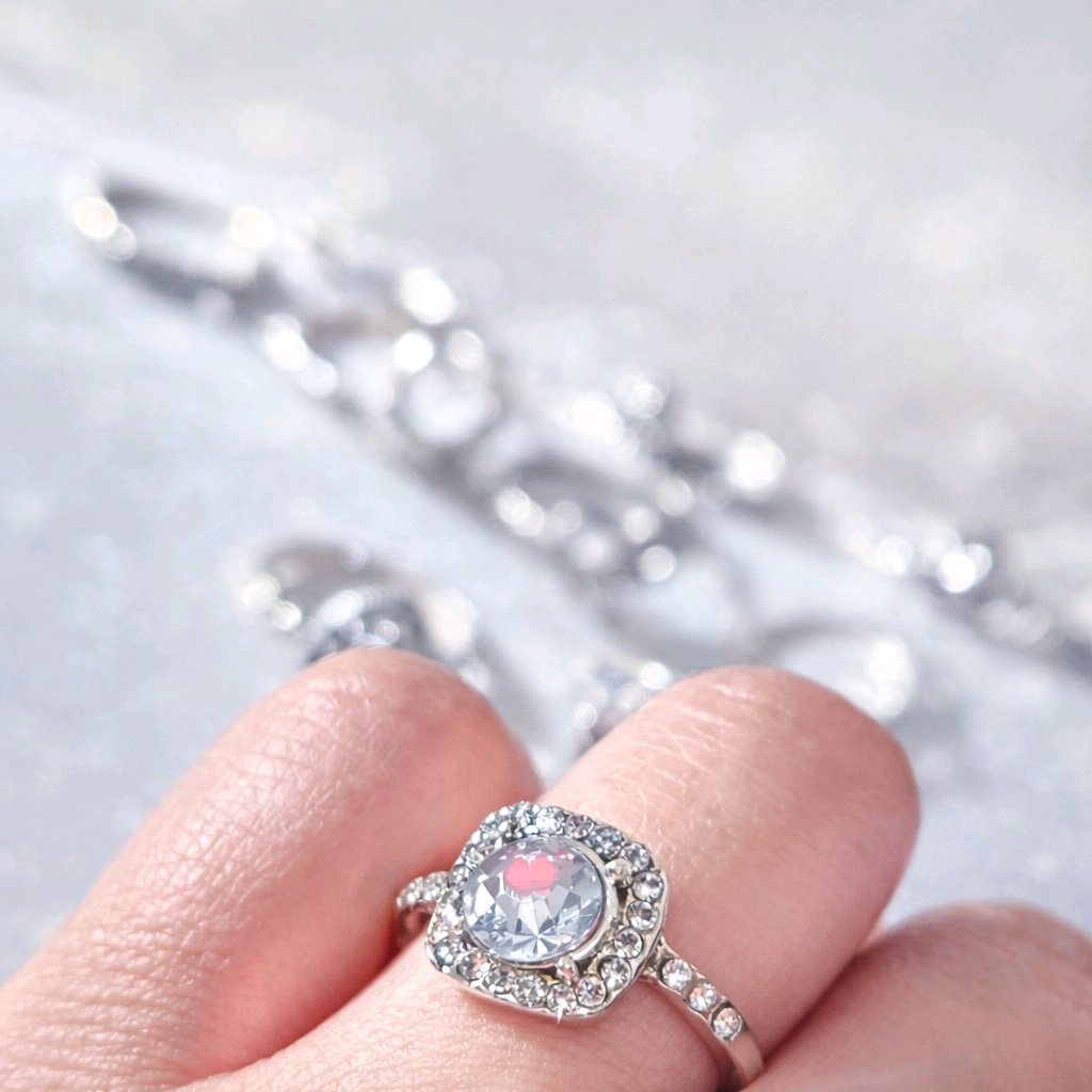 Beautiful Silver Plated Stackable Stones Rings For Women and Girls image 4