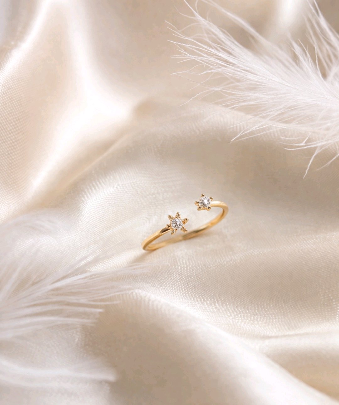 Dual Star Crystal Ring