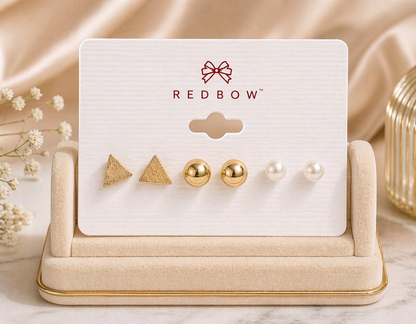 Gold Trio Stud Set