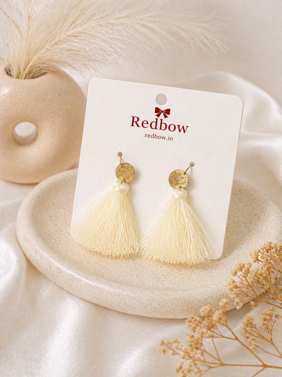 Ivory Tassel Drop Earrings