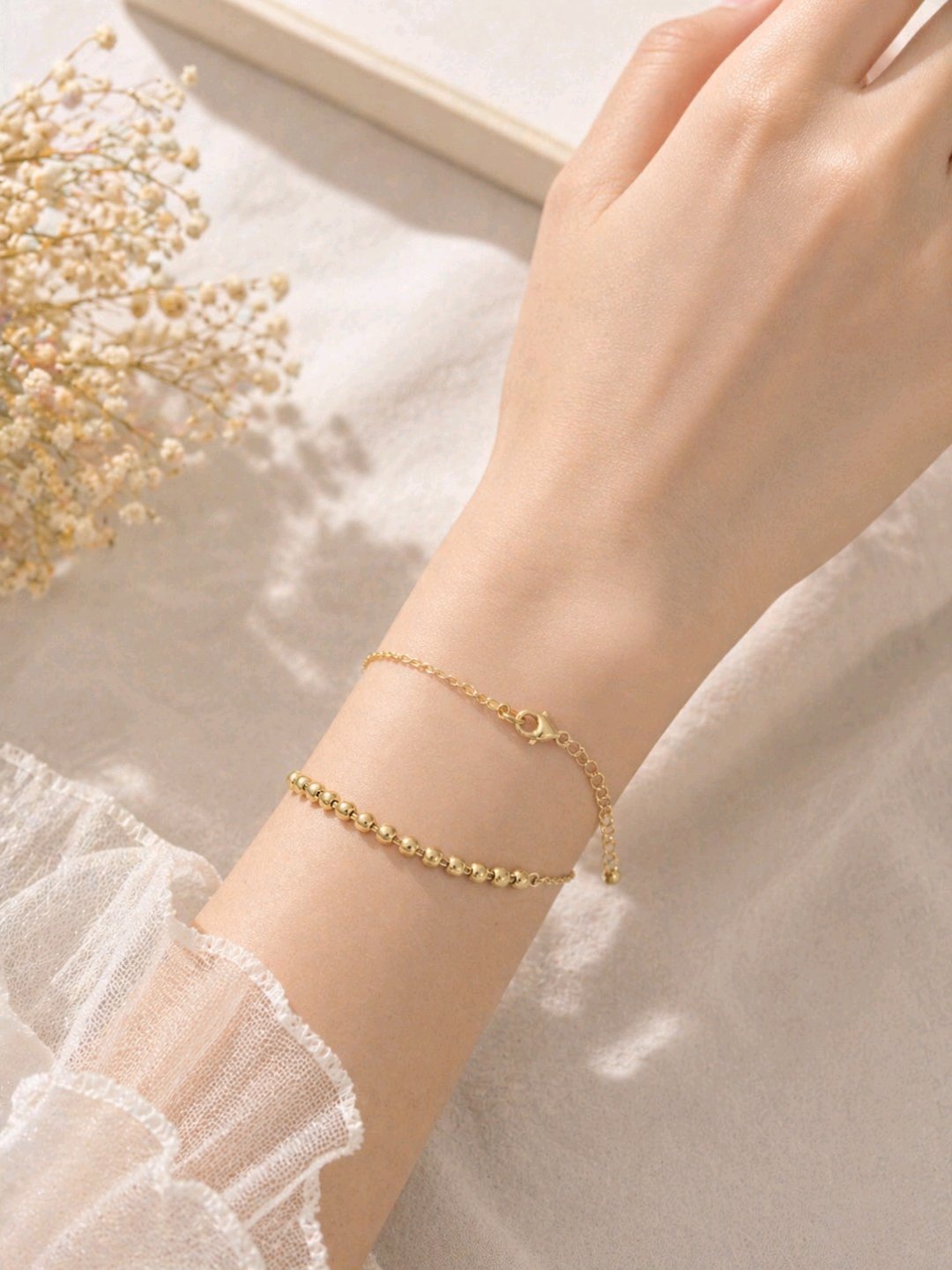 Gold Plated Contemporary Stackable Bracelet for women