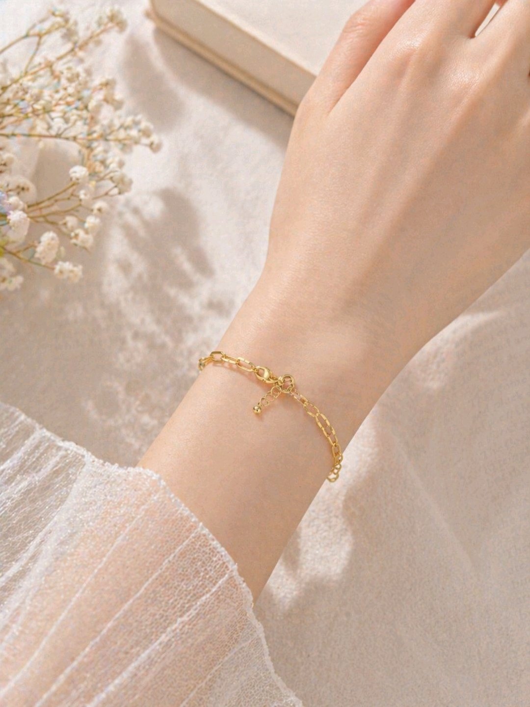 Gold Plated Contemporary Stackable Bracelet for women image 3