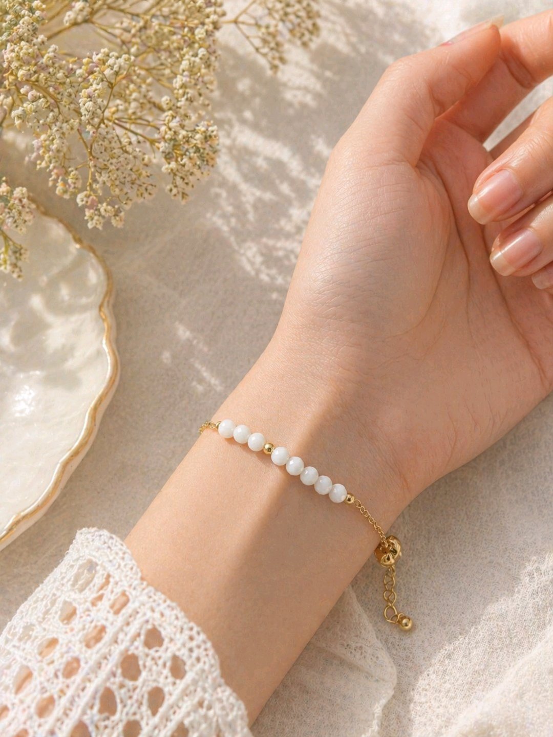 Gold Plated Contemporary Stackable Bracelet for women