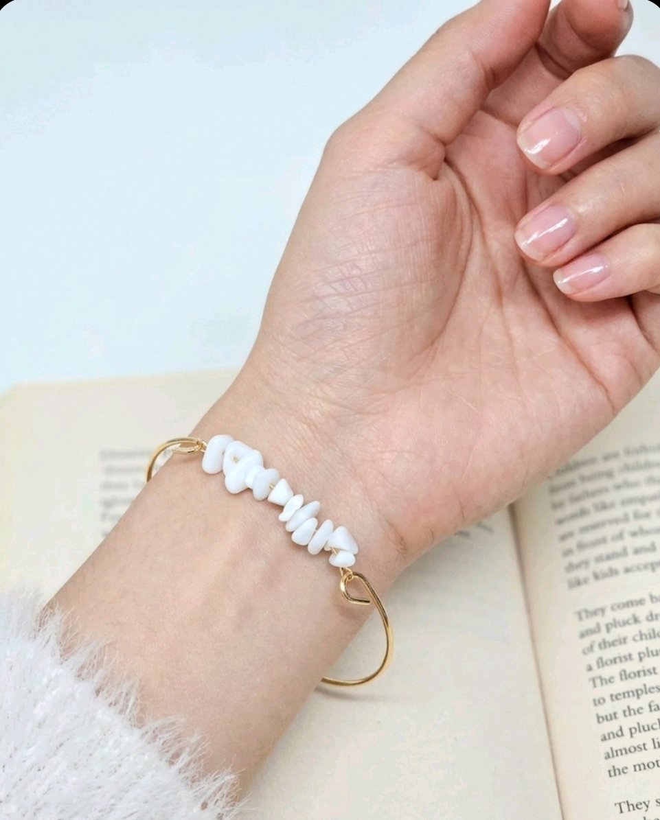 Gold Plated Contemporary Stackable Bracelet for women