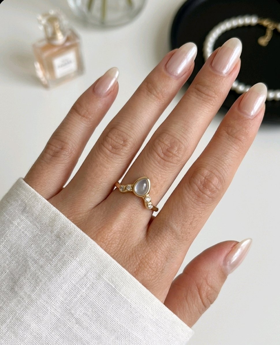 Misty Teardrop Ring