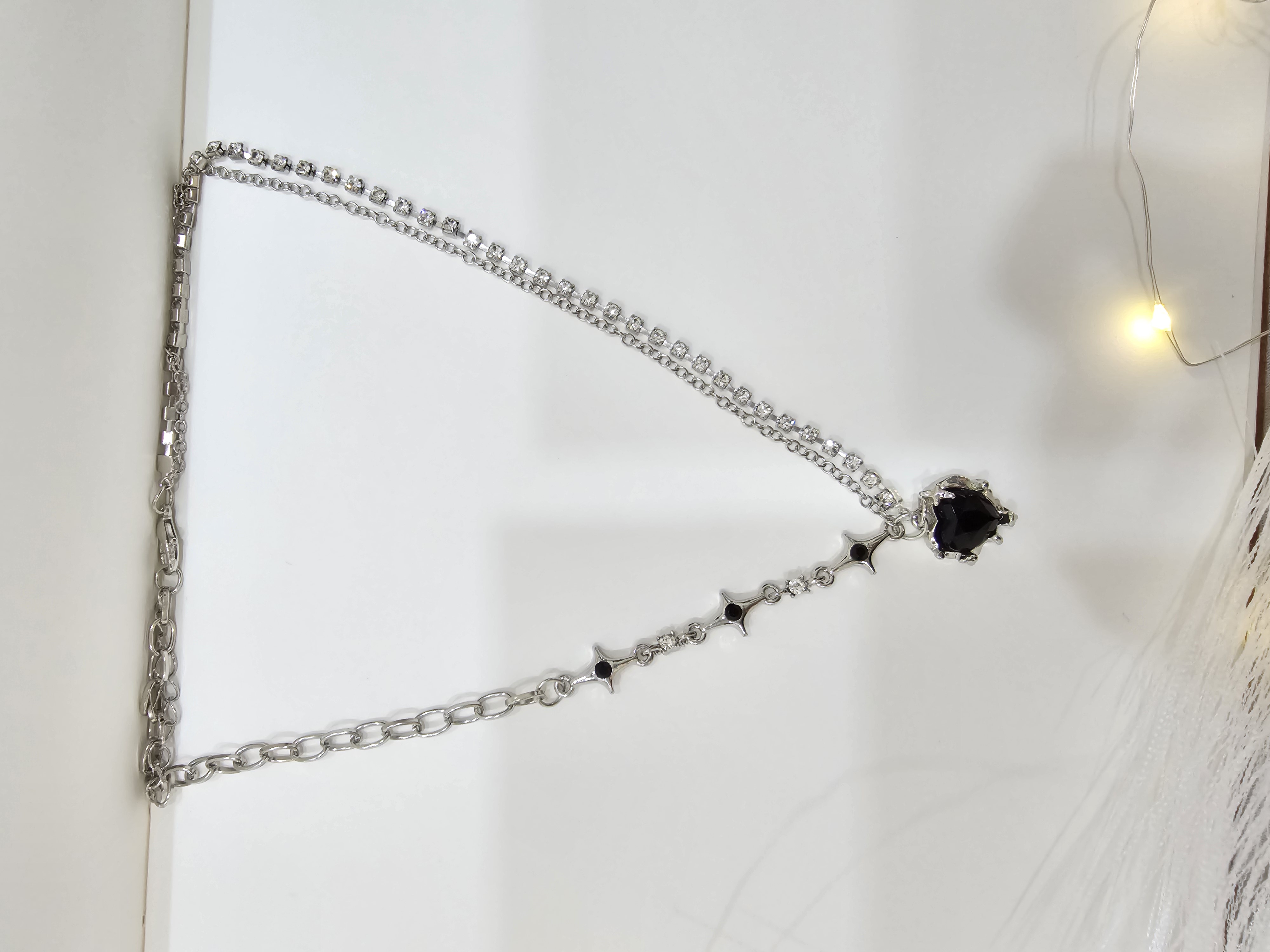 Black Heart Crystal | SnakeChain Necklace | Limited in Stock! image 3