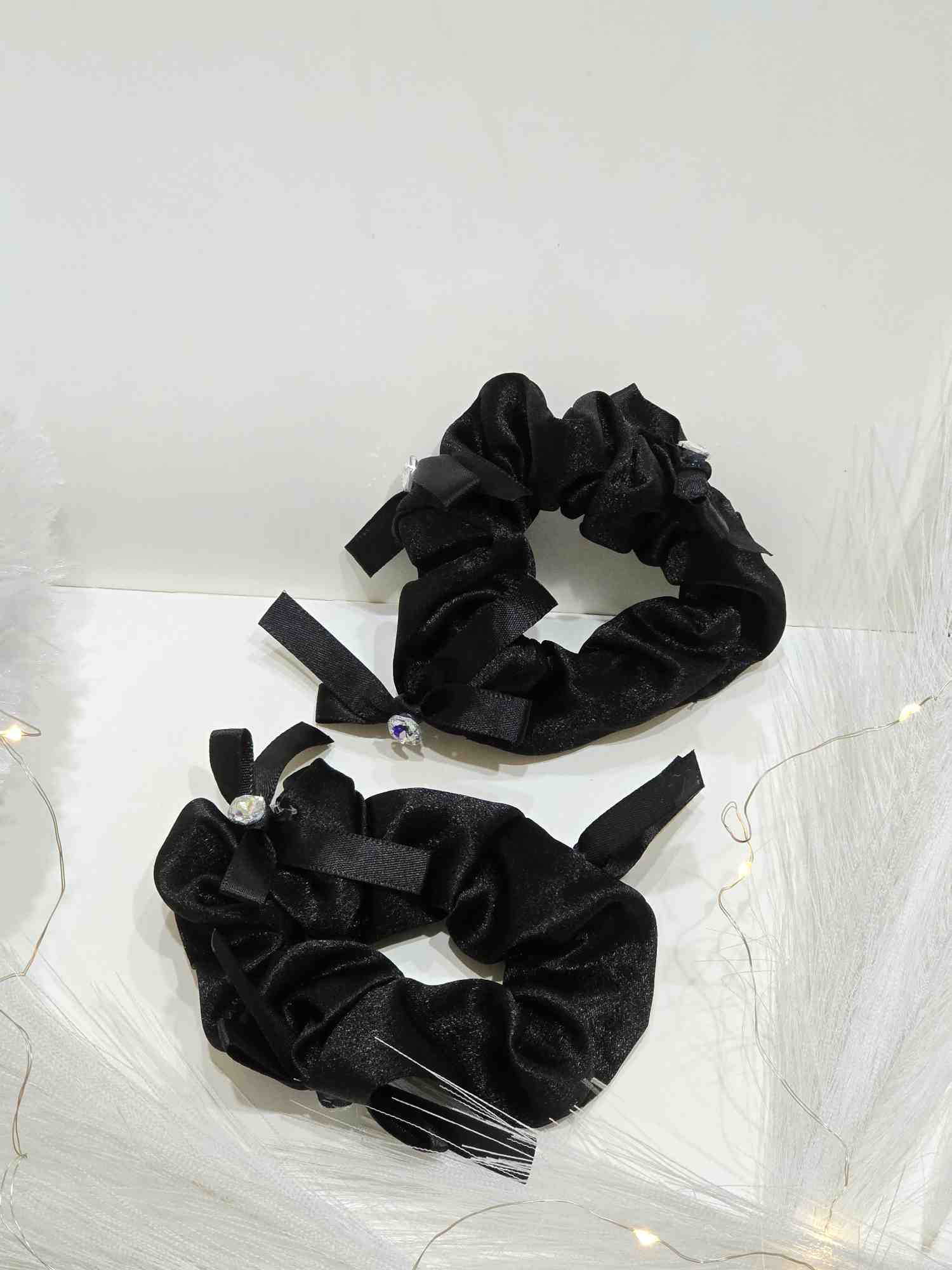 Bow Black color Scrunchies