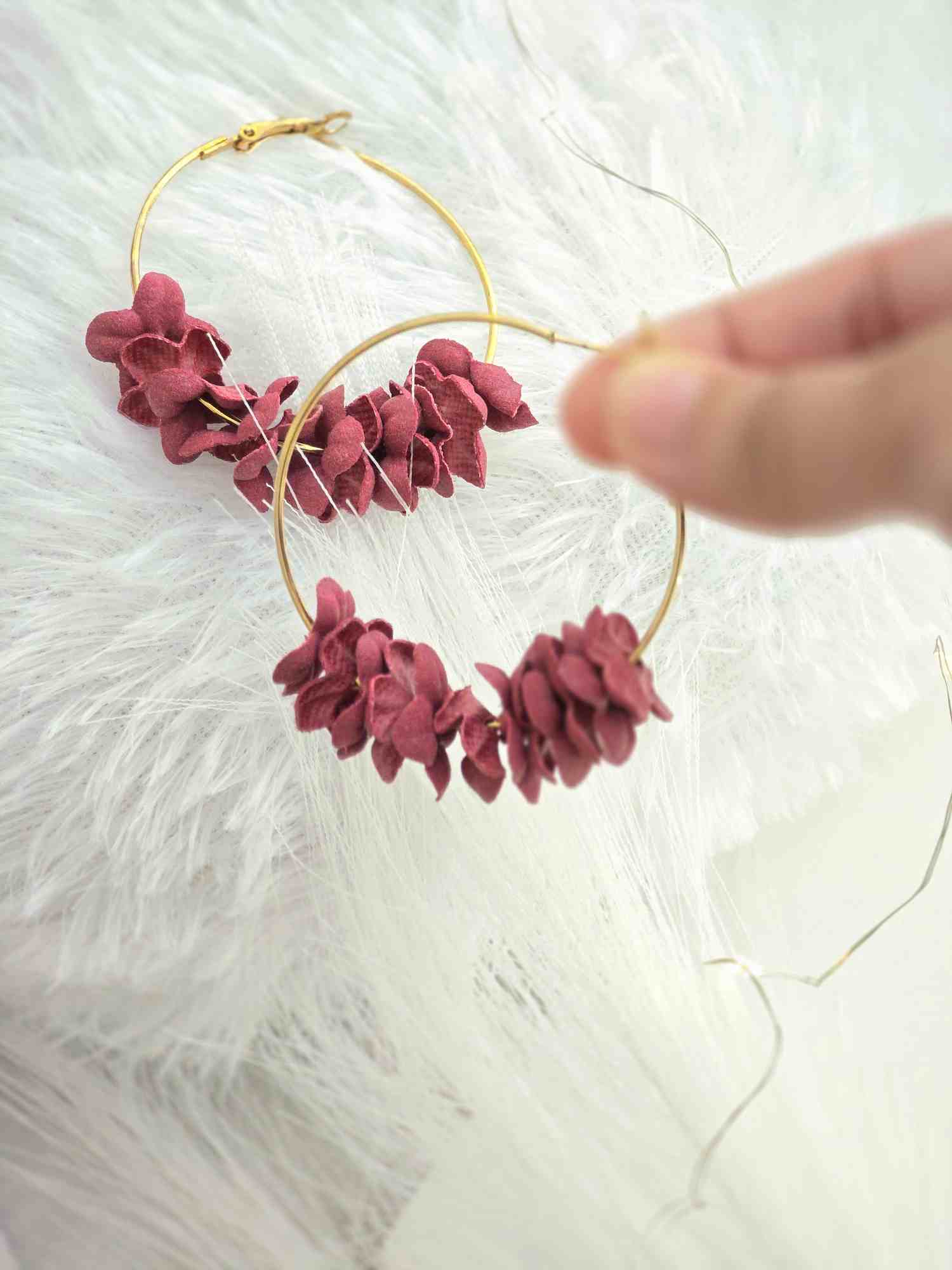 Red Flowers Earrings image 2