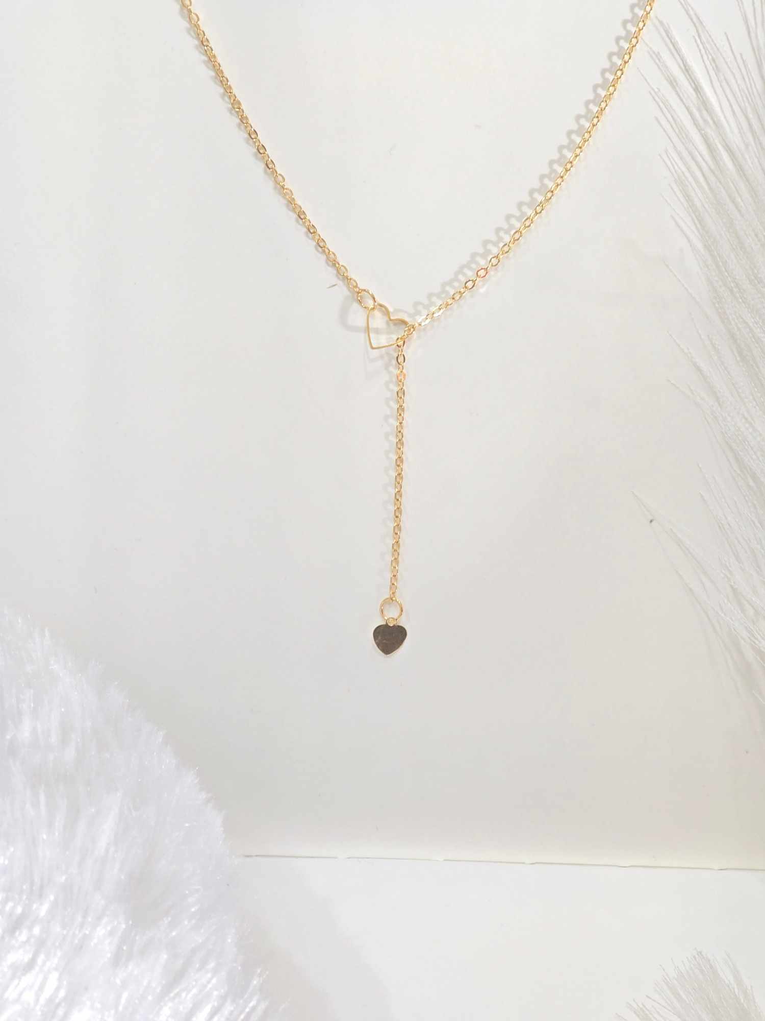 Gold-Plated Gold-Toned Heart Necklace. thumbnail 4