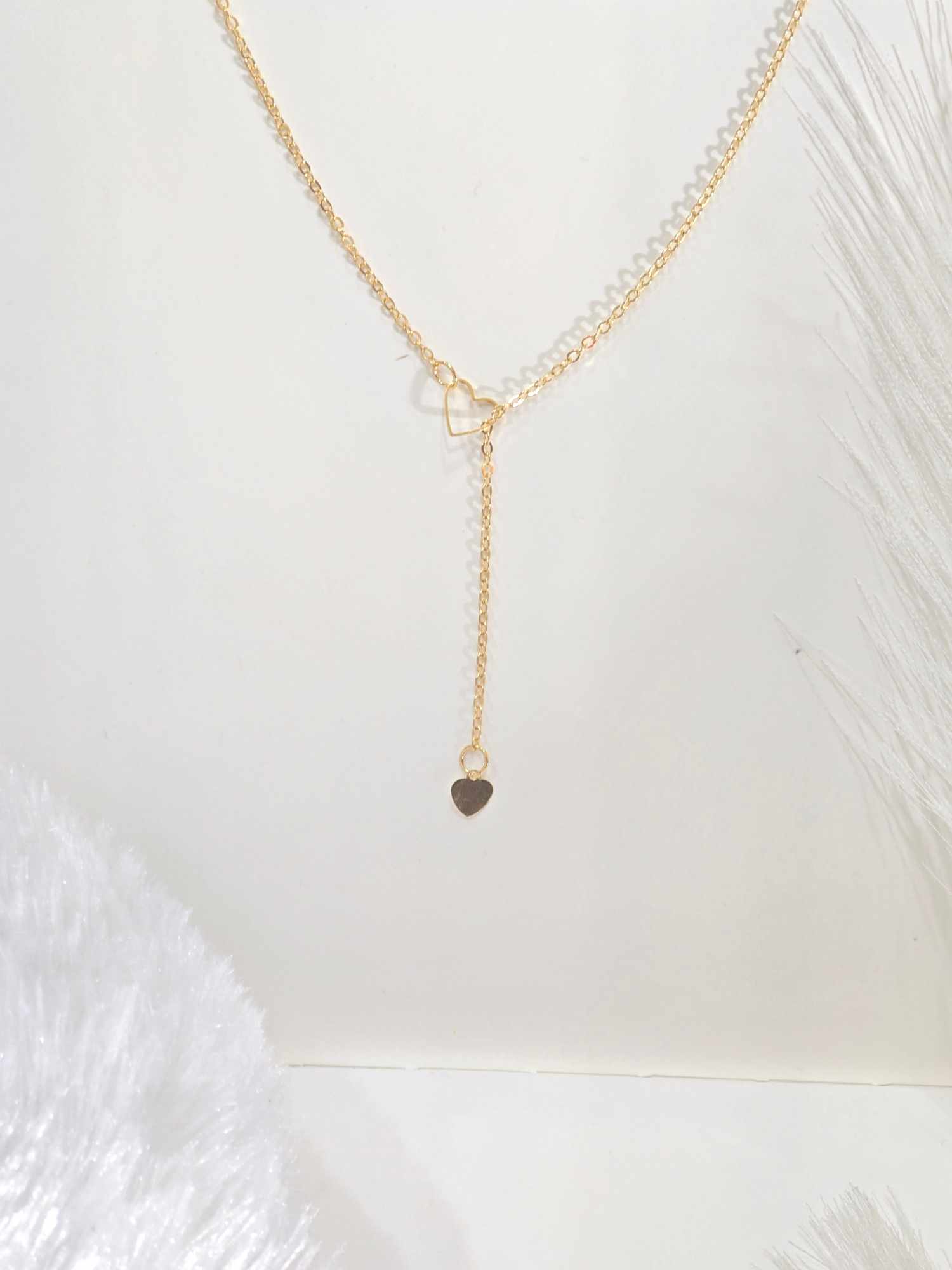 Gold-Plated Gold-Toned Heart Necklace. thumbnail 3