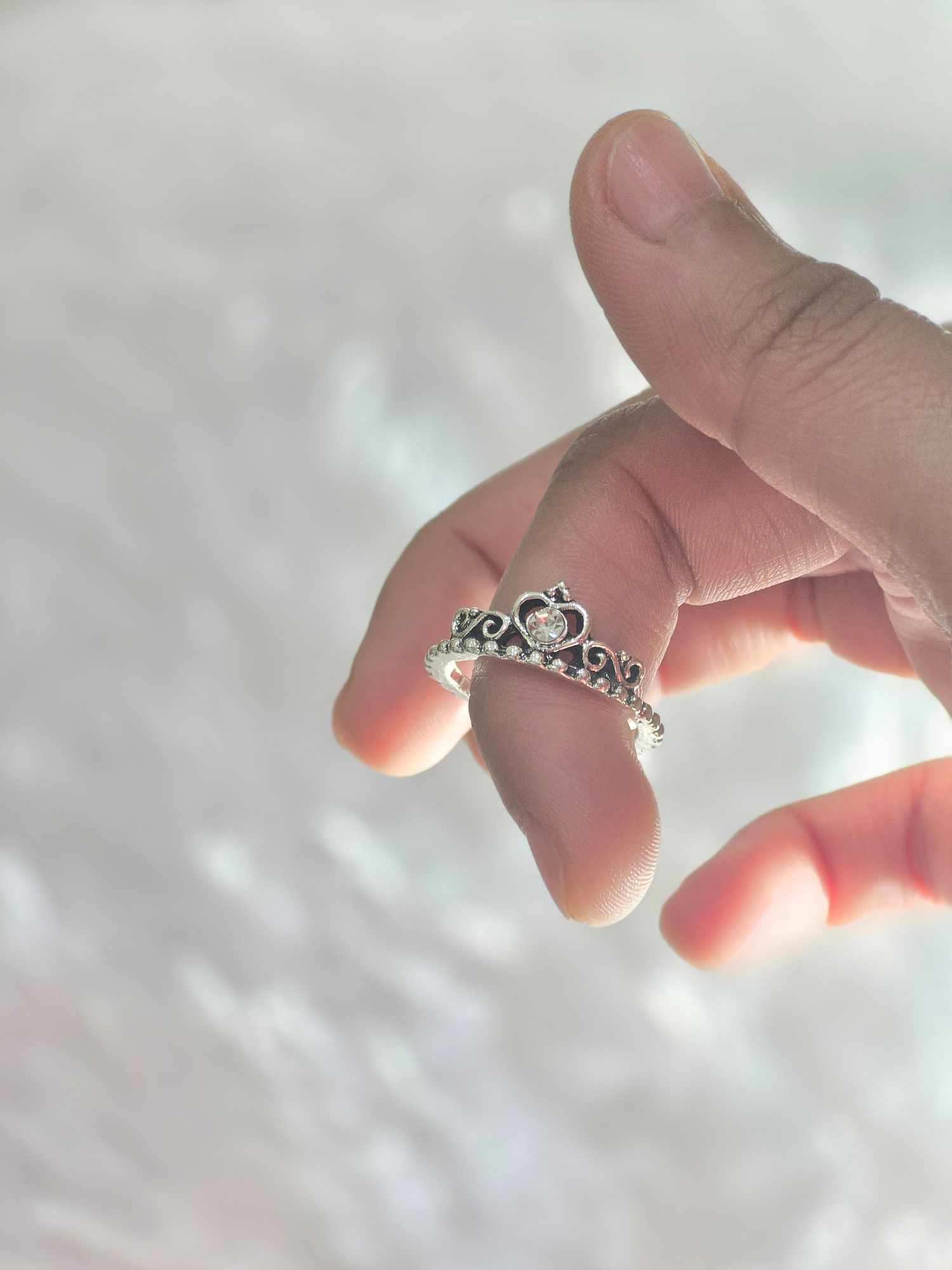 Beautiful Silver Plated Stackable Crown Shaped Rings For Women and Girls image 3