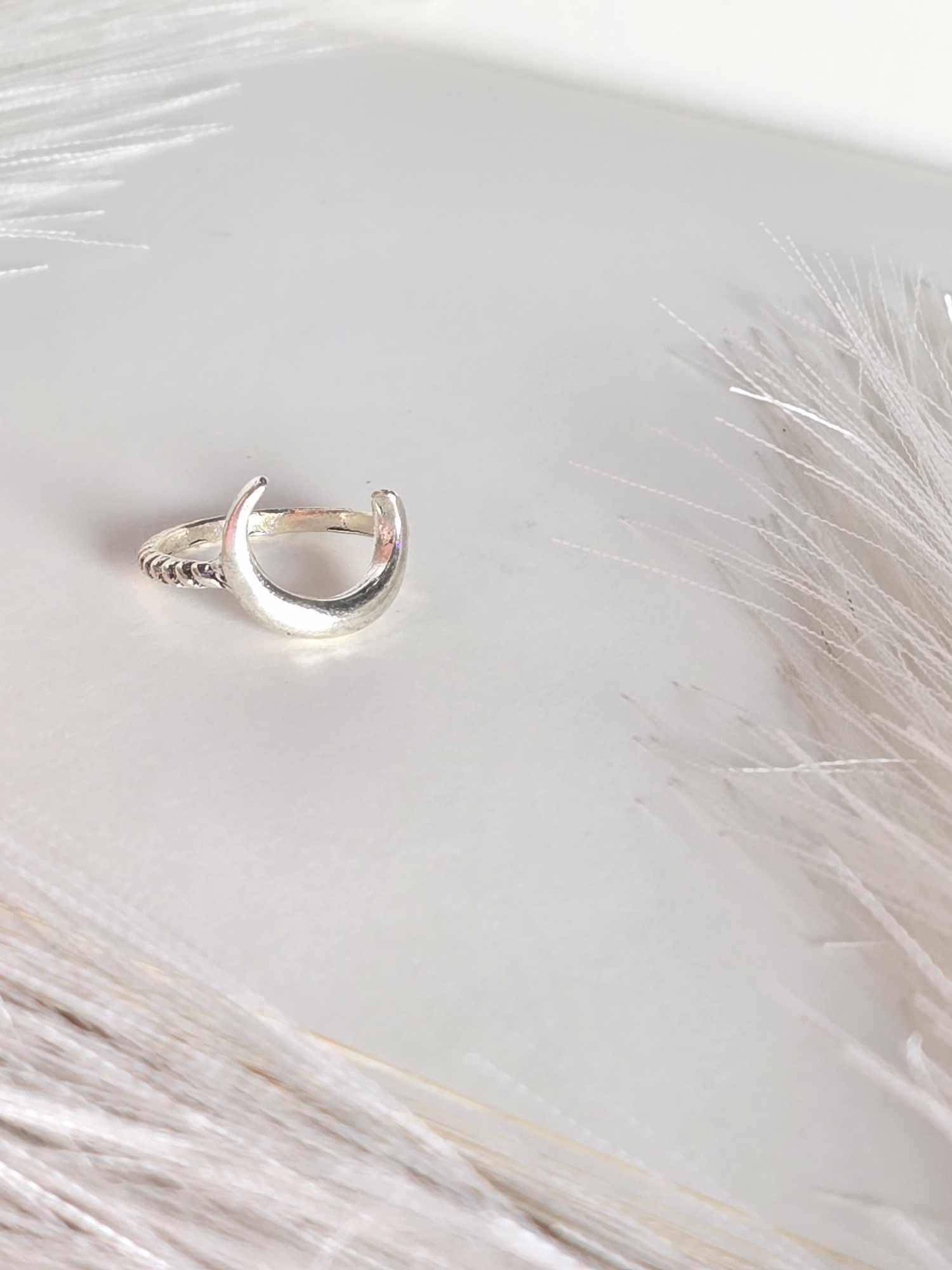 Beautiful Silver Plated Stackable MOON Shaped Rings For Women and Girls image 2