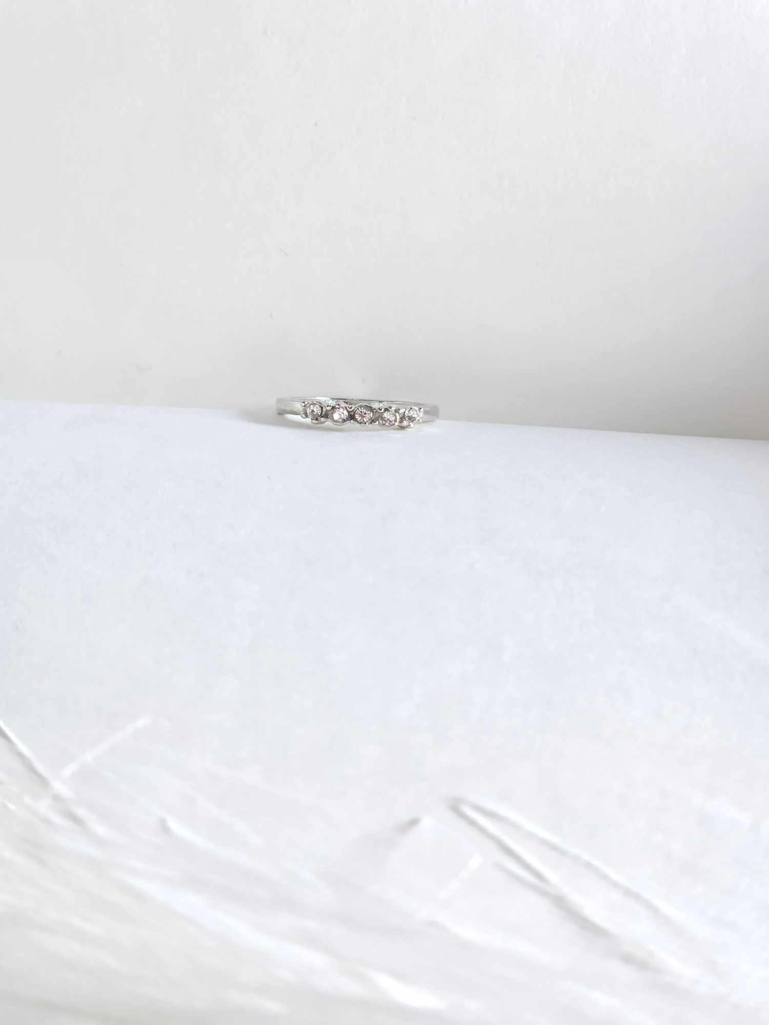 Stone Studded Silver Plated Stackable Rings