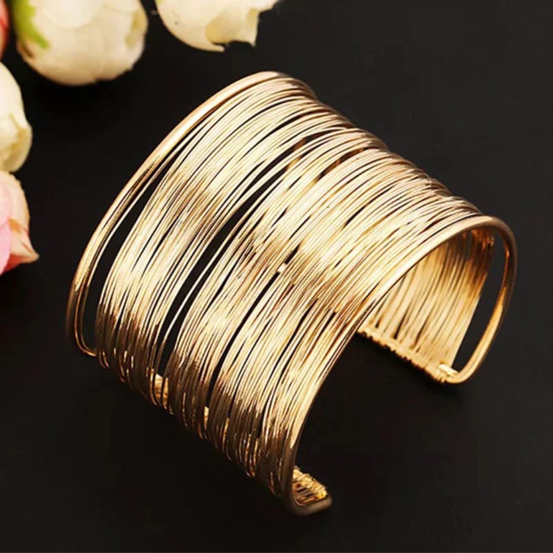 Gold Plated Statement Cuff | Free Size image 4