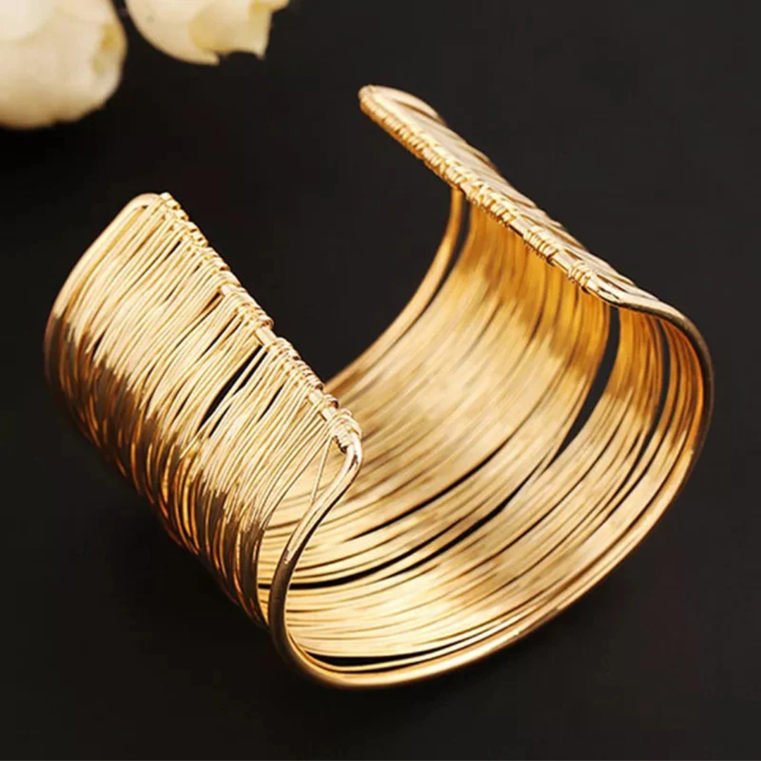 Gold Plated Statement Cuff | Free Size image 3