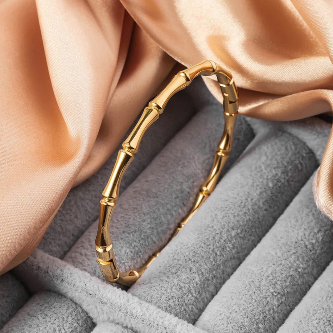 Gold Plated Bamboo Anti Tarnish Cuff image 8