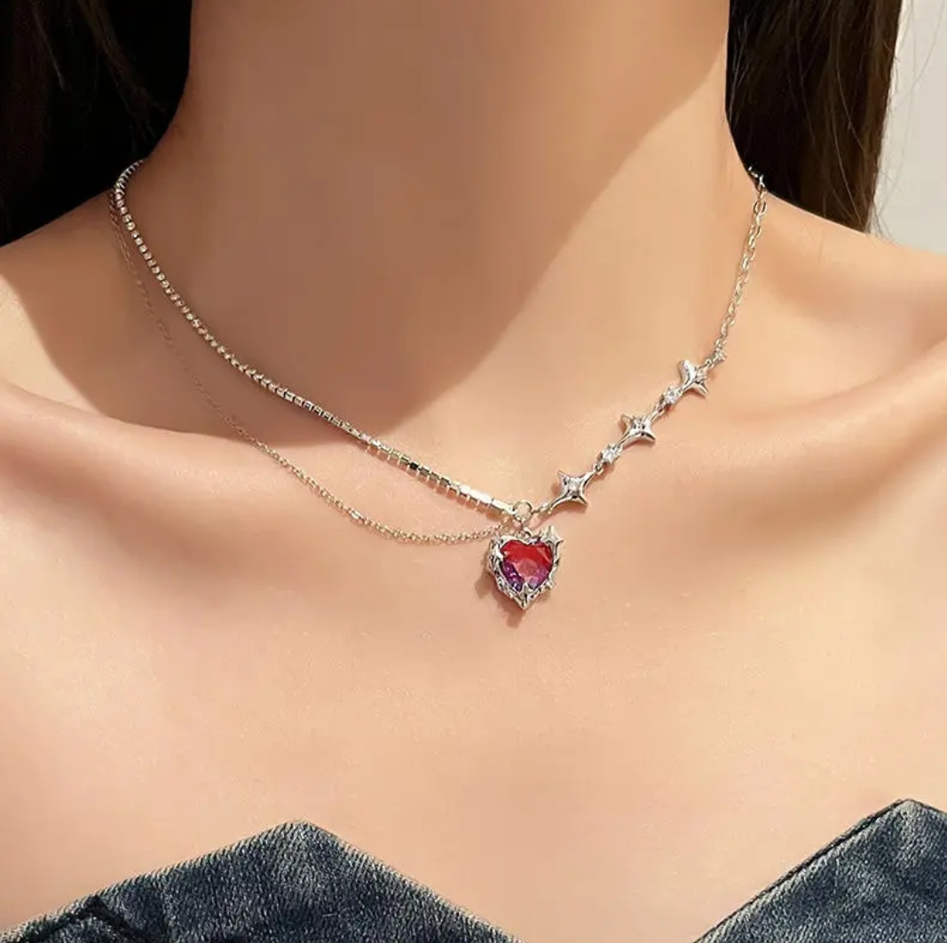 Gradient Heart Crystal | SnakeChain Necklace | Limited in Stock!