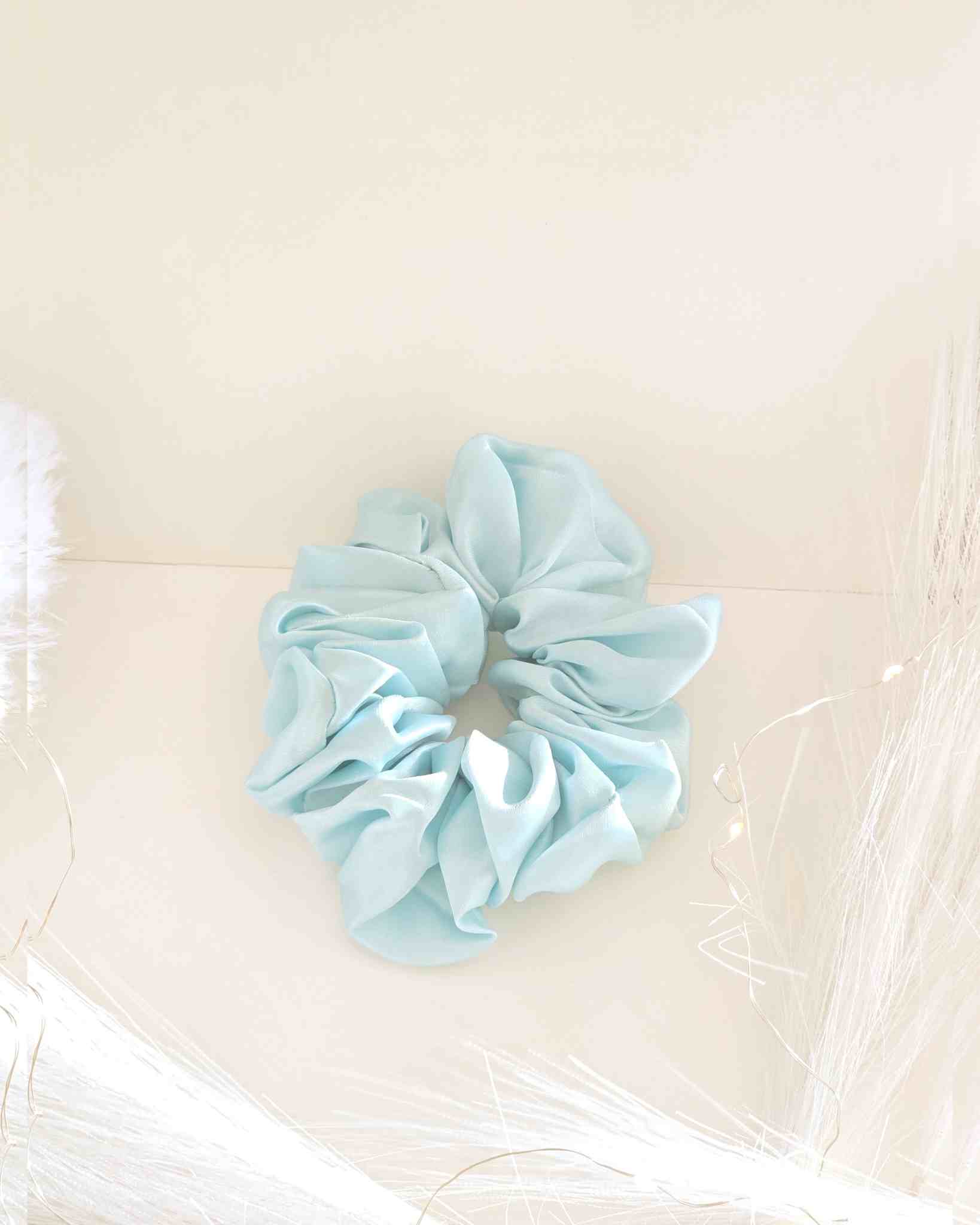 Pastel Aqua color Scrunchies