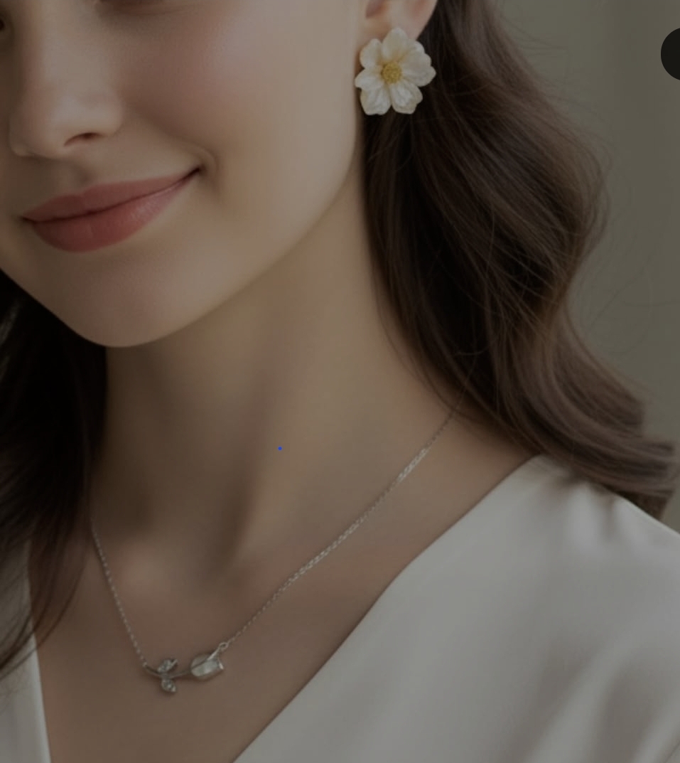 Korean-Inspired Flower Necklace image 2