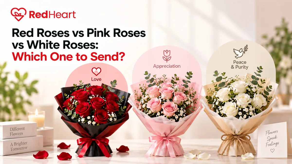 Red Roses vs Pink Roses vs White Roses: Which One to Send?