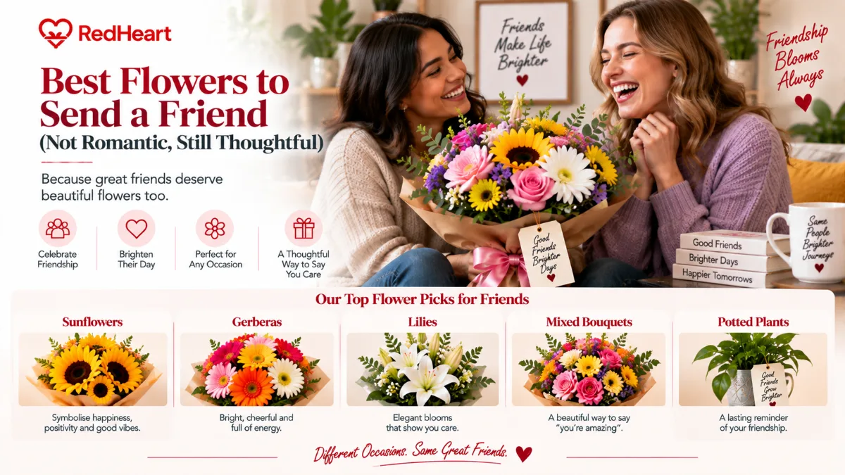 Best Flowers to Send a Friend (Not Romantic, Still Thoughtful)