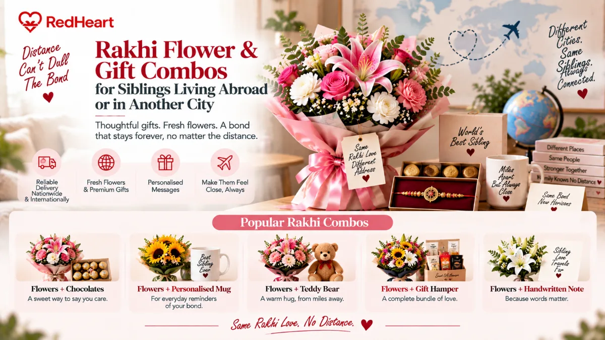 Rakhi Flower & Gift Combos for Siblings Living Abroad or in Another City
