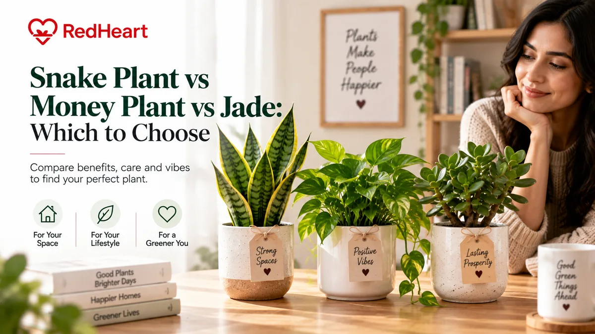 Snake Plant vs Money Plant vs Jade: Which to Choose
