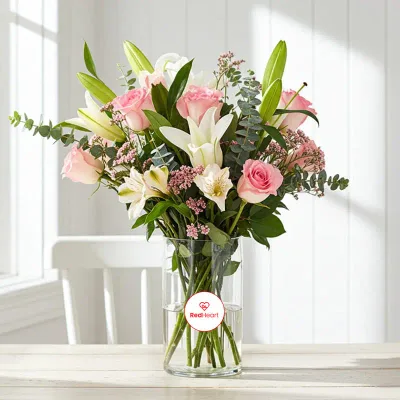 Blush Harmony Lily & Rose Vase by RedHeart