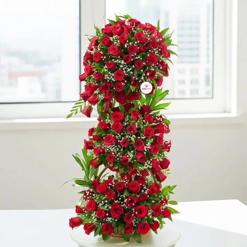 Deliver Crimson Legacy Luxury Rose Tower by Redheart
