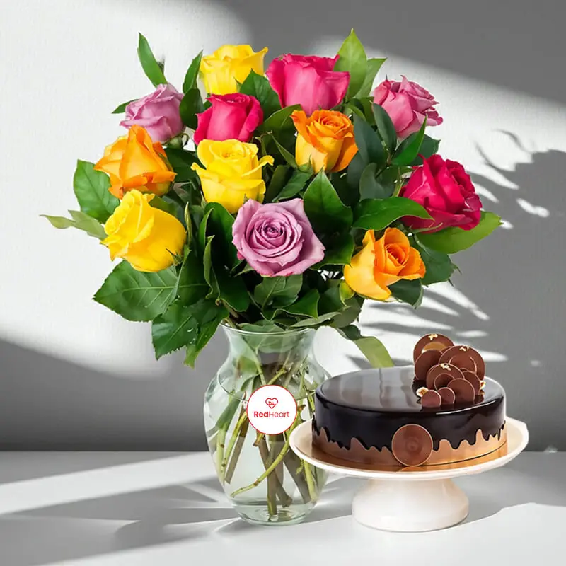 12 Mix Color Roses