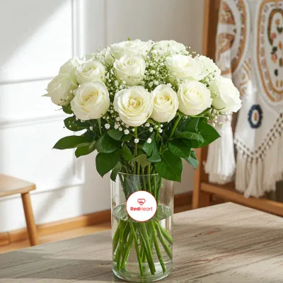 Crimson Devotion Rose & Carnation Vase by RedHeart
