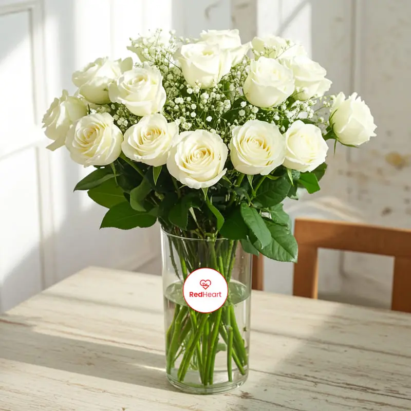 book Crimson Devotion Rose & Carnation Vase by Redheart