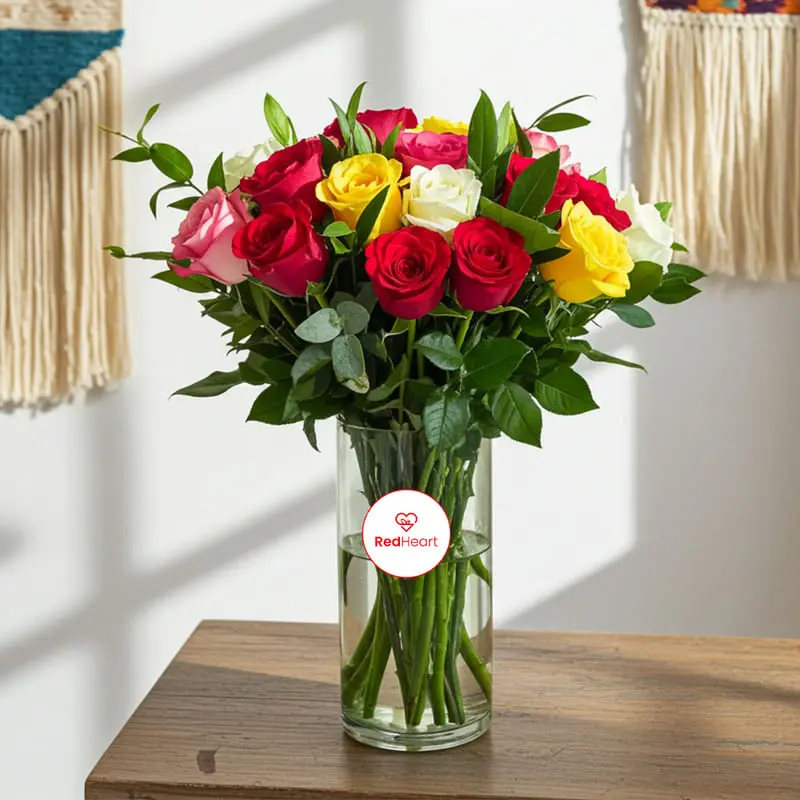 Deliver Prismatic Garden Rose Vase by Redheart