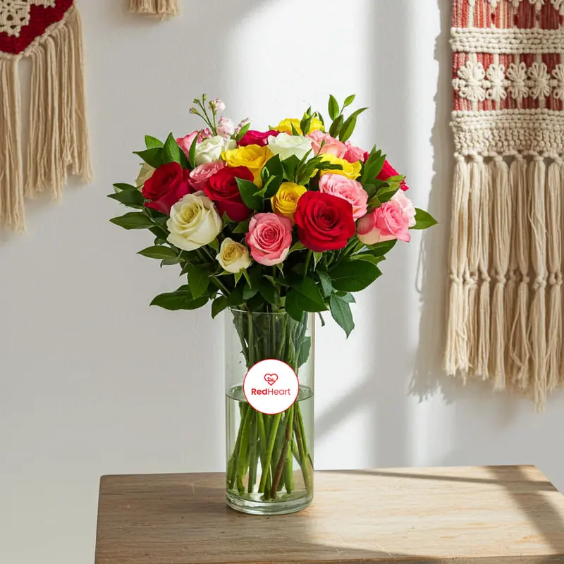 Prismatic Garden Rose Vase design by Redheart