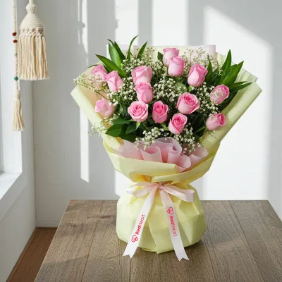 Blush Petal Promise Pink Rose Bouquet by RedHeart
