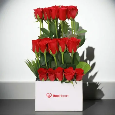 Royal Crimson Tiered Rose Box by RedHeart