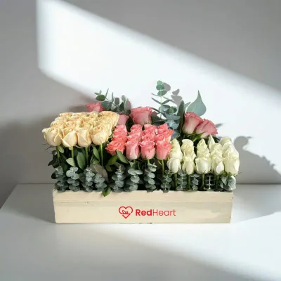 Pastel Symphony Rose Wooden Box by RedHeart