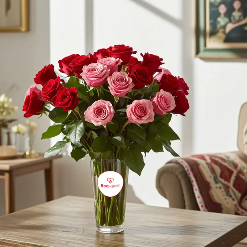 book Crimson Blush Rose Vase by Redheart