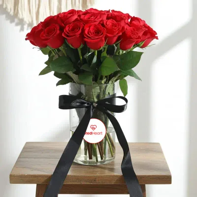 Eternal Love Red Rose Vase by RedHeart