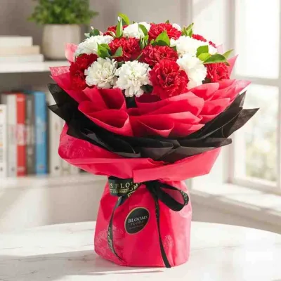 Crimson Harmony Carnations by RedHeart
