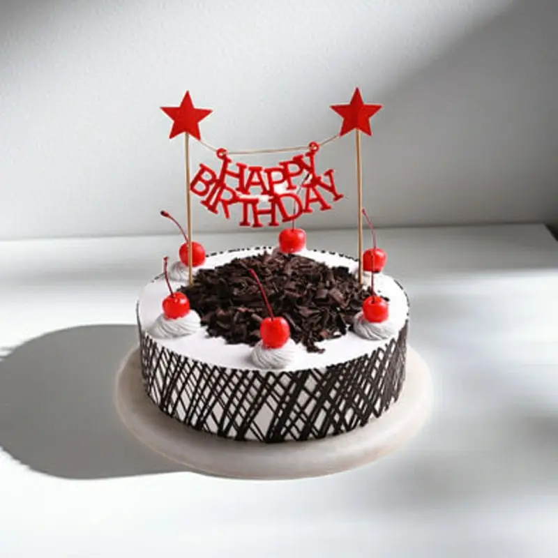 Star Celebration Black Forest Birthday Cake